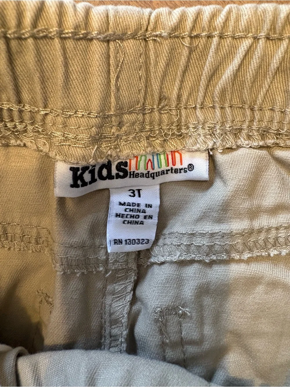 Kids Elastic Waist Khaki Jogger Pants